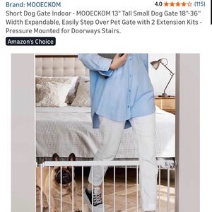 Short Dog Pet Gate Tall Expandable 18-36" White 10” and 13” Available - NEW